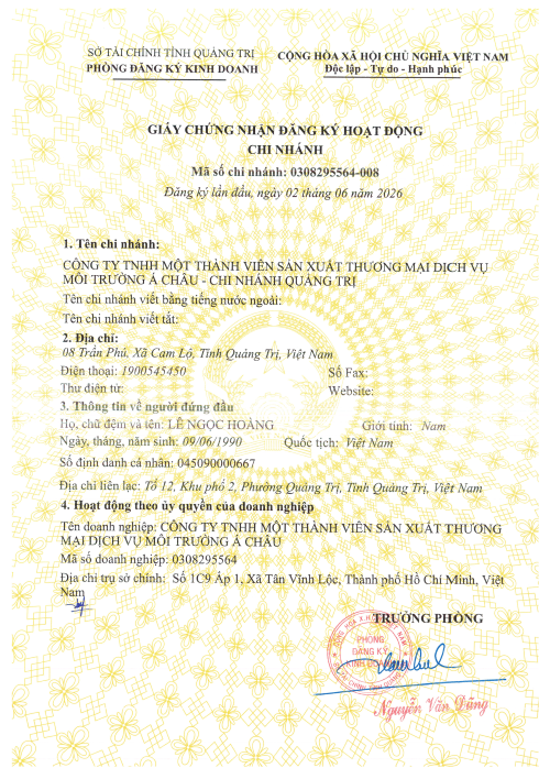 GPKD Chi nhánh Quảng Trị (0308295564-008)