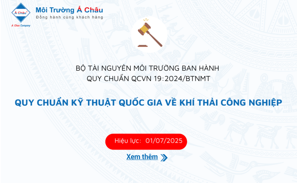 Ban hành QCVN 19:2024/BTNMT - Quy chuẩn kỹ thuật quốc gia về khí thải công nghiệp