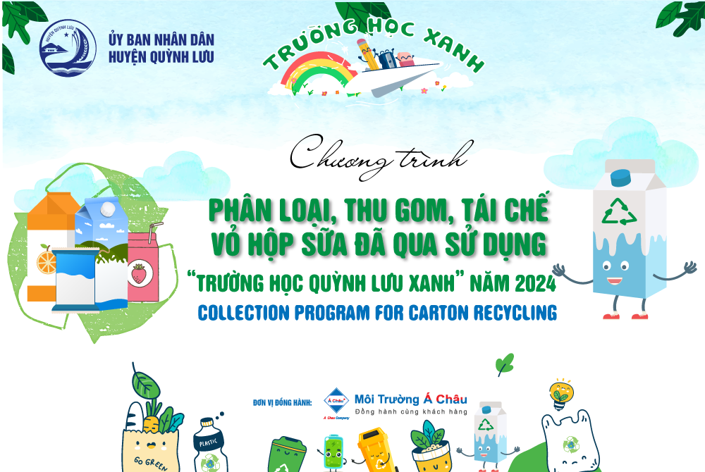 Huyện Quỳnh Lưu ban hành kế hoạch chương trình thu gom, tái chế vỏ hộp sữa – xây dựng “Trường học Quỳnh Lưu xanh” năm 2024