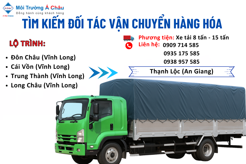 MÔI TRƯỜNG Á CHÂU - TÌM ĐỐI TÁC VẬN CHUYỂN HÀNG HÓA 
