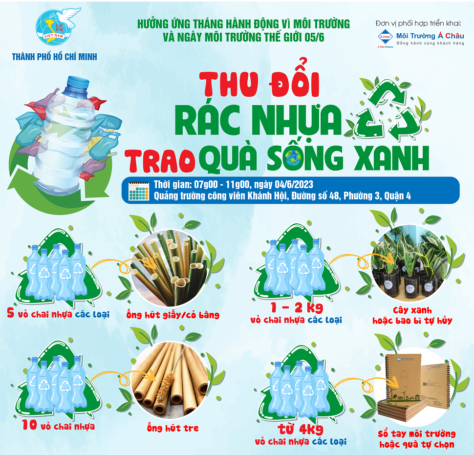 ngày hội sống xanh TPHCM 2023 thu đổi rác nhựa