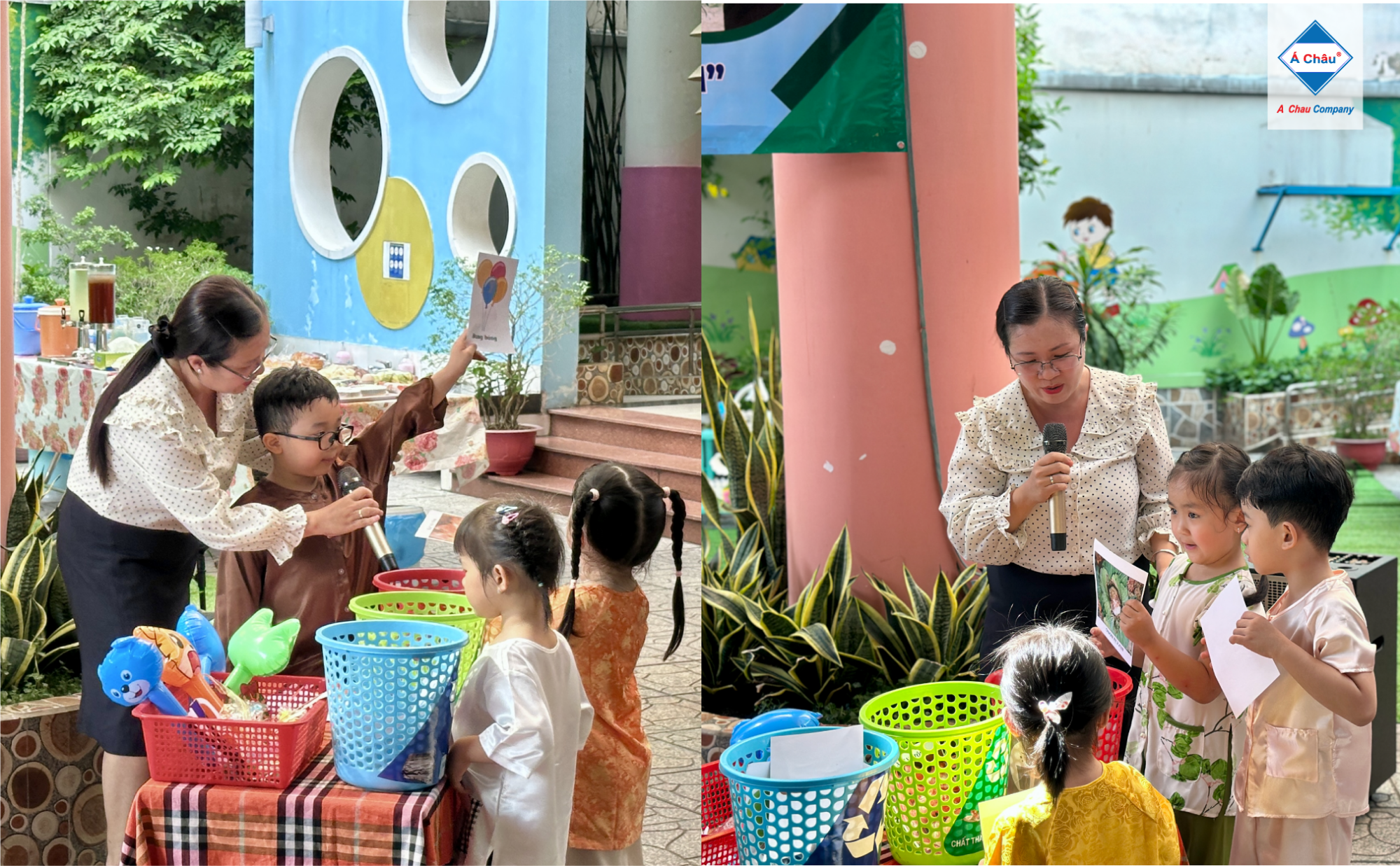 “Bạn nhỏ mầm non” thực hành phân loại rác và đổi rác tái chế lấy quà!