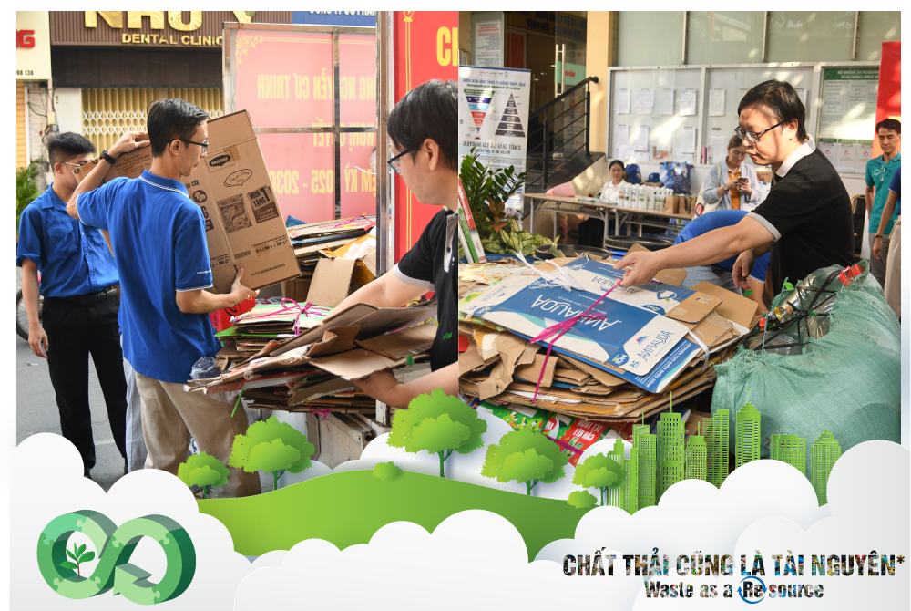 Phường Nguyễn Cư Trinh tổ chức chương trình thu gom rác tái chế và chất thải nguy hại hộ gia đình đợt 1 năm 2025
