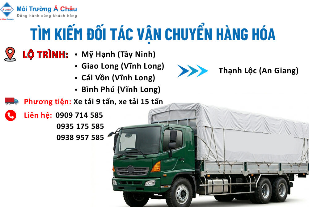 MÔI TRƯỜNG Á CHÂU - TÌM ĐỐI TÁC VẬN CHUYỂN HÀNG HÓA 
