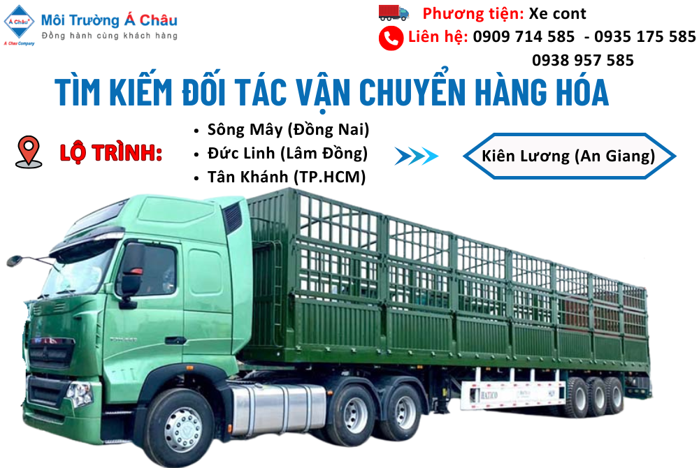 MÔI TRƯỜNG Á CHÂU - TÌM ĐỐI TÁC VẬN CHUYỂN HÀNG HÓA 