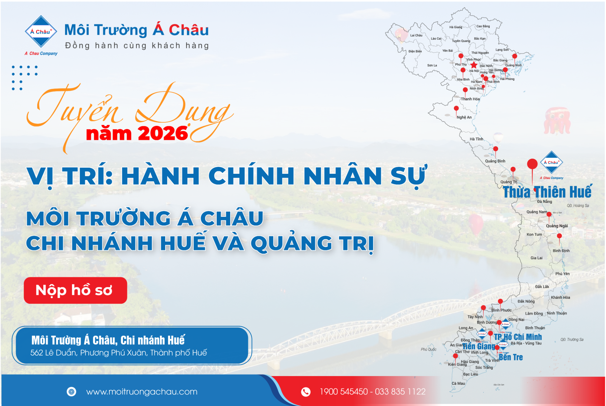 Môi Trường Á Châu Tuyển dụng vị trí Hành chính nhân sư 