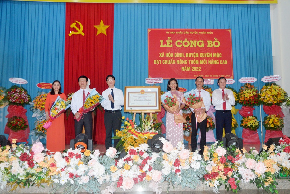 Bà Rịa - Vũng Tàu: Xã Hòa Bình đạt chuẩn xã nông thôn mới nâng cao