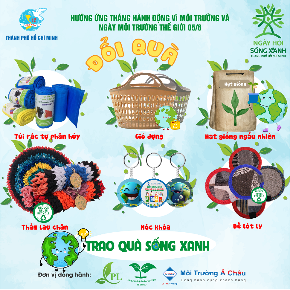 ngày hội sống xanh TPHCM 2024 thu đổi rác tái chế