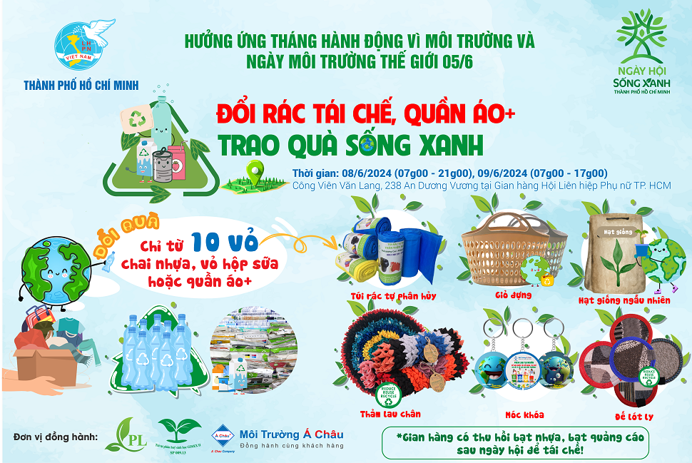 Ngày hội sống xanh TPHCM 2024 đổi rác tái chế lấy quà