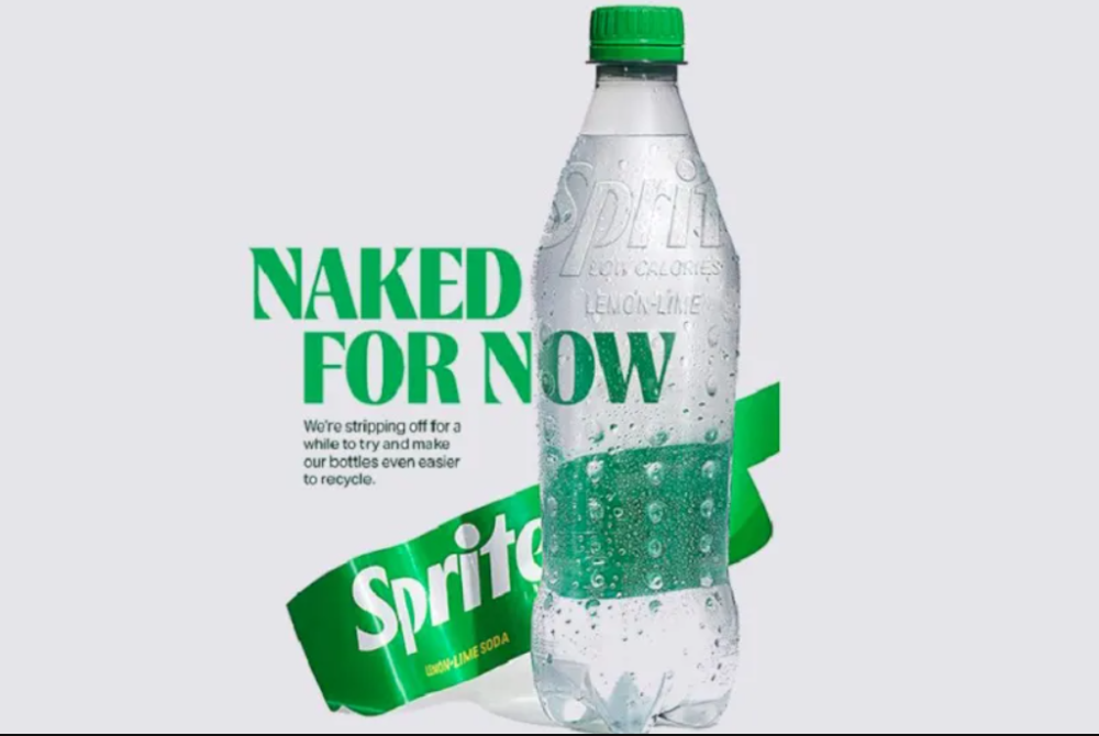 Coca-Cola thử nghiệm bao bì “không nhãn" cho chai Sprite tại Anh