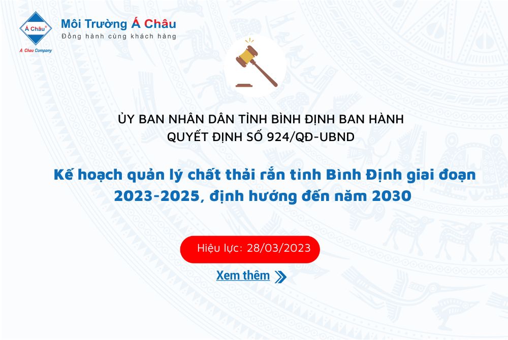 Kế hoạch quản lý chất thải rắn tỉnh Bình Định giai đoạn 2023-2025, định hướng đến năm 2030