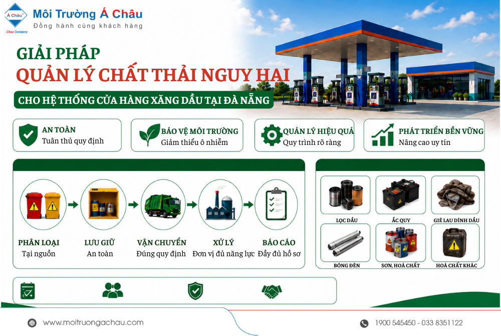 Giải pháp quản lý Chất thải nguy hại cho hệ thống cửa hàng xăng dầu tại Đà Nẵng