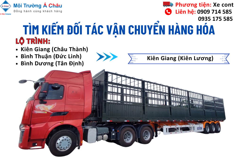 MÔI TRƯỜNG Á CHÂU - TÌM ĐỐI TÁC VẬN CHUYỂN HÀNG HÓA 