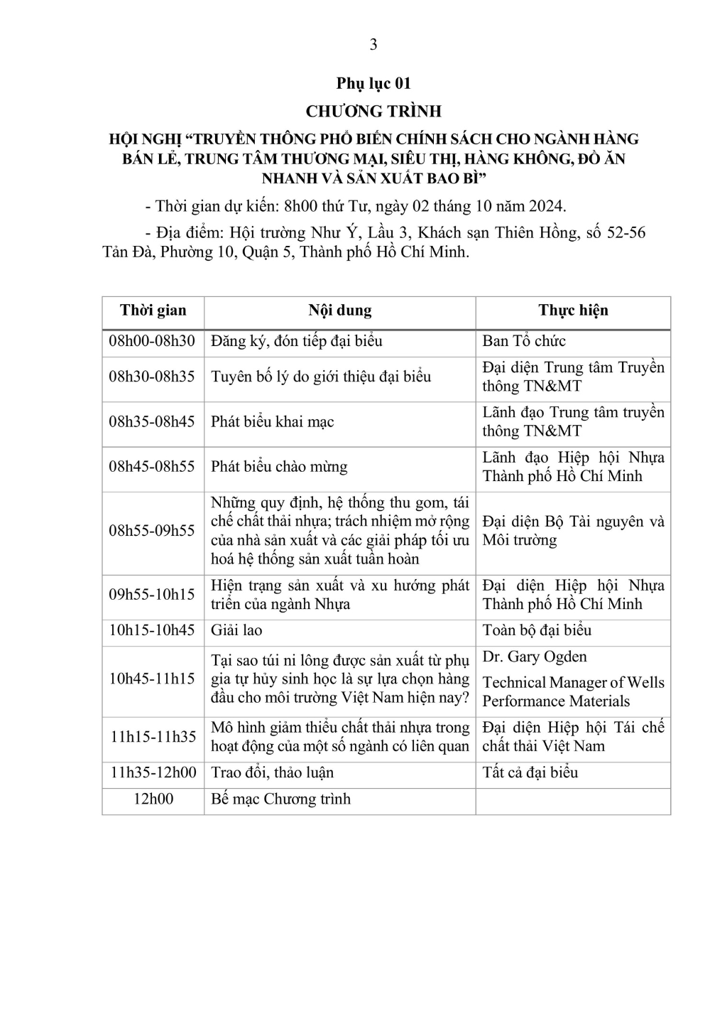 Hội nghị “Truyền thông phổ biến chính sách giảm thiểu nhựa cho ngành hàng  bán lẻ, trung tâm thương mại, siêu thị, hàng không, đồ ăn nhanh và sản xuất bao bì”