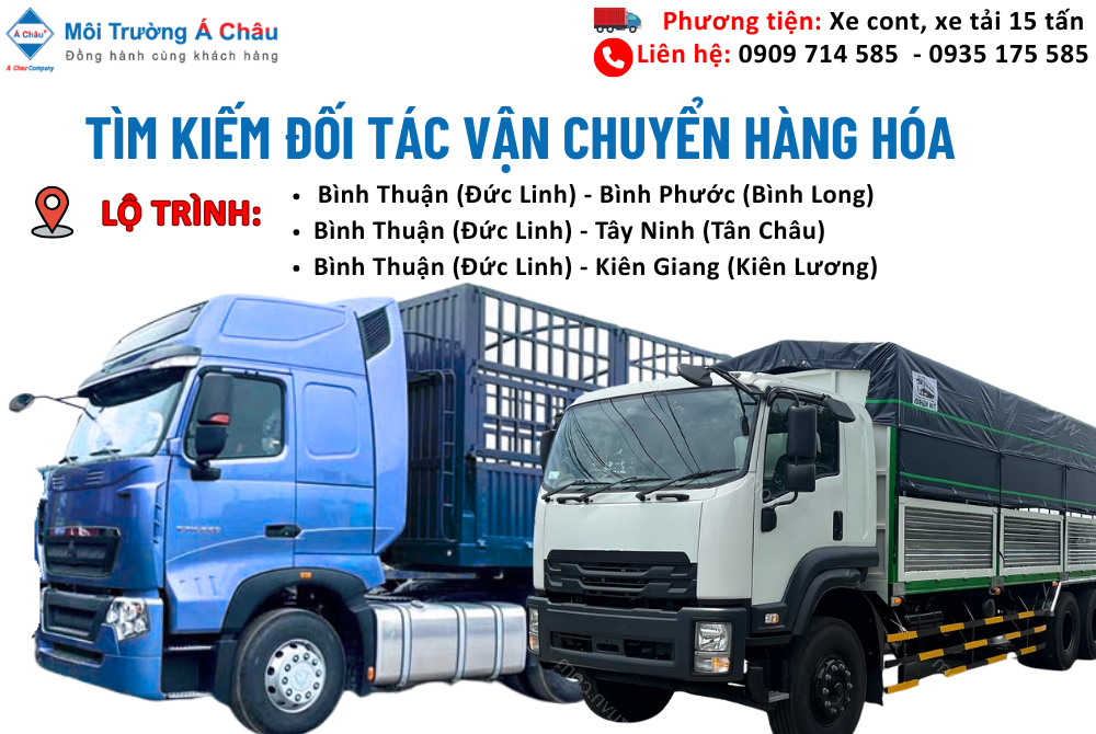 MÔI TRƯỜNG Á CHÂU - TÌM ĐỐI TÁC VẬN CHUYỂN HÀNG HÓA 