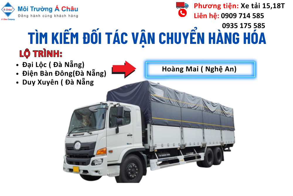 MÔI TRƯỜNG Á CHÂU - TÌM ĐỐI TÁC VẬN CHUYỂN HÀNG HÓA 