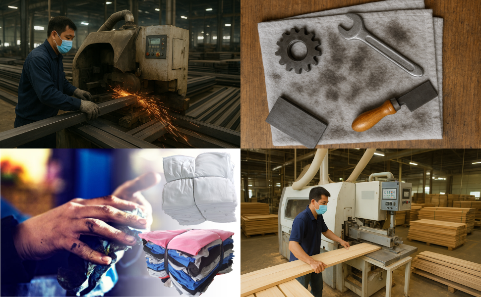 Vải lau công nghiệp – Giải pháp vệ sinh tối ưu cho ngành thép, gỗ và cơ khí tại Quảng Trị!