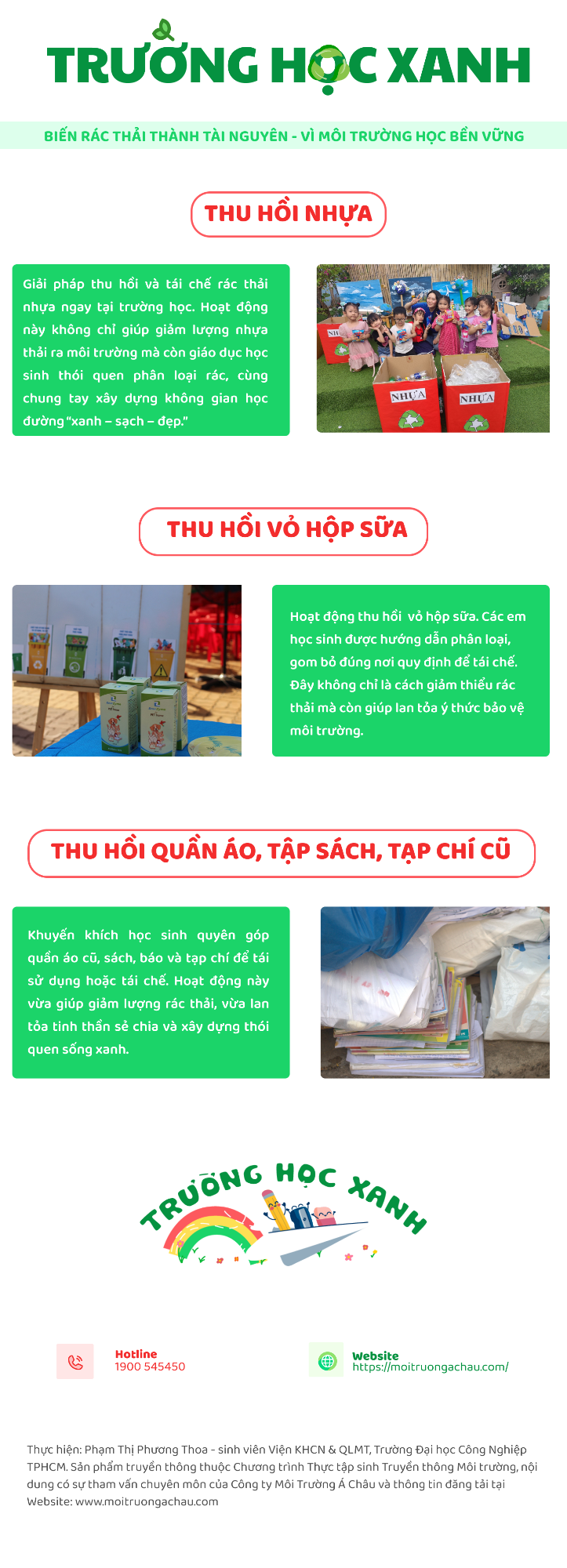  HOẠT ĐỘNG THU HỒI RÁC THẢI CỦA DỰ ÁN 