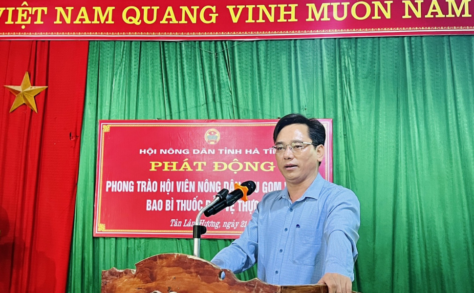 Hội Nông dân tỉnh Hà Tĩnh phát động phong trào 'Hội viên nông dân thu gom vỏ chai, bao bì thuốc bảo vệ thực vật'!