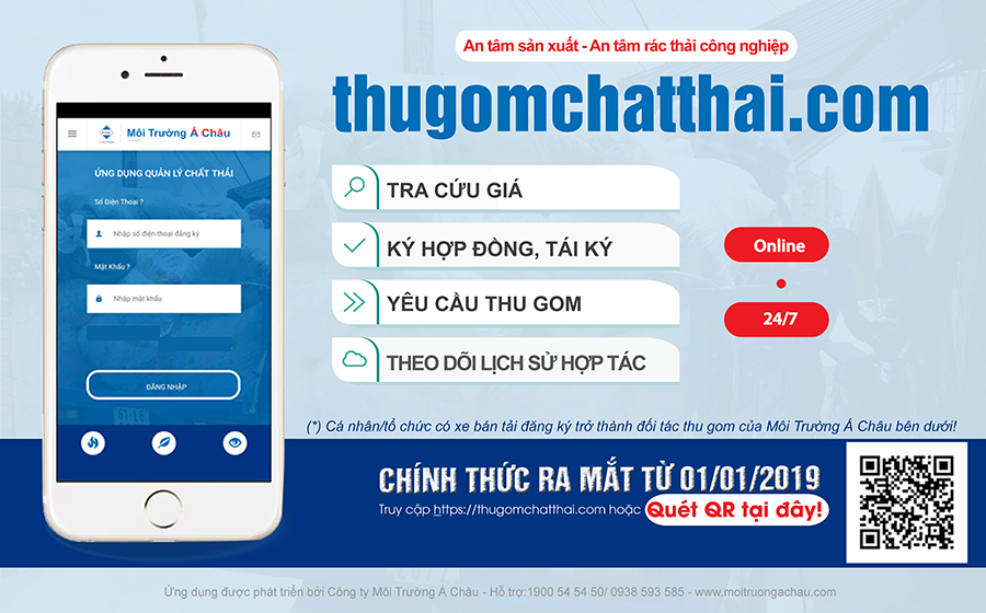 Ngày 01/01/2019, Môi Trường Á Châu chính thức ra mắt ứng dụng thugomchatthai.com