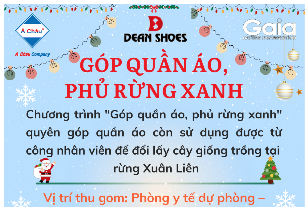 [Dean Shoes x Gaia x Môi Trường Á Châu] Đồng hành tổ chức chương trình “Góp quần áo – phủ rừng xanh”